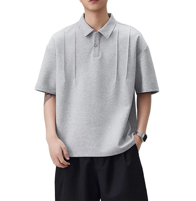 Polo Semplice da Uomo Estivo 2026 Nuovo Modello Ampio Casual con Risvolto a Mezza Manica - immagine 5