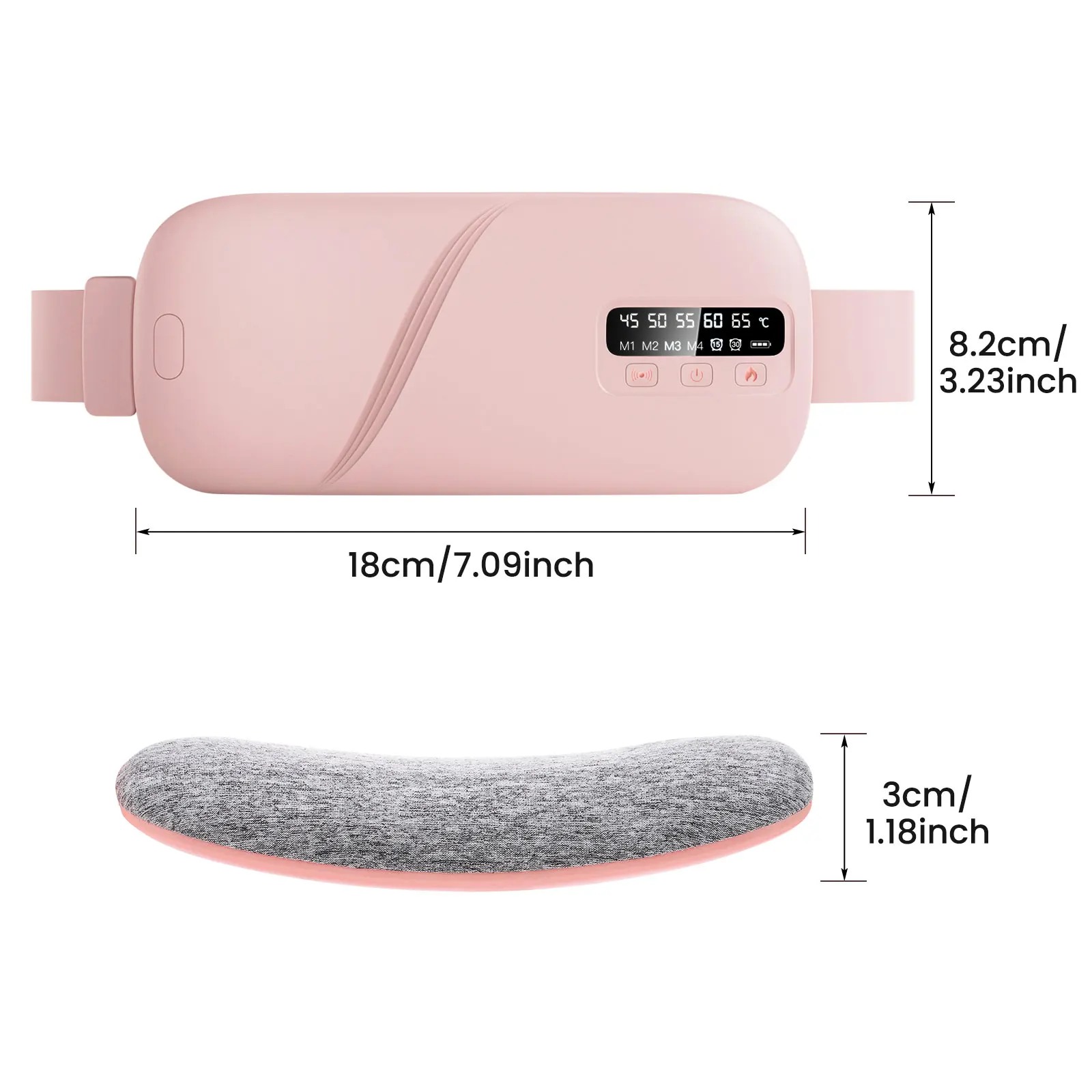 Menstrual Massage Belt Heating Vibration Hot Compress Period Care Machine Women Lumbar Waist Back Massager Thermal Rechargable