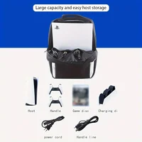 Travel Backpack For PS5 Console, Accessories, Protective Carrying Case Storage Bag Compatible With Sony PS5 Console - Image 3