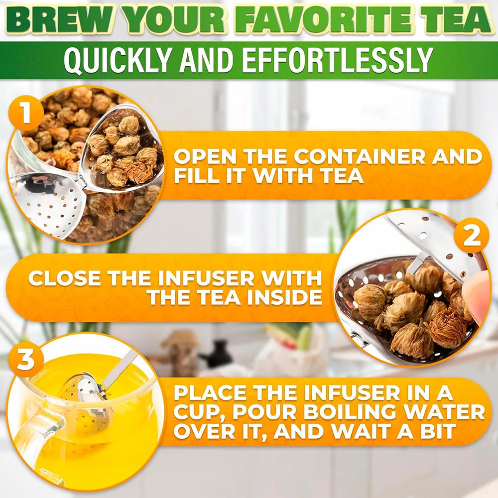 10Pcs Stainless Steel Tea Infuser Spoon Loose Tea Spoon Heart Steeper Fine Mesh Strainer tea infuser