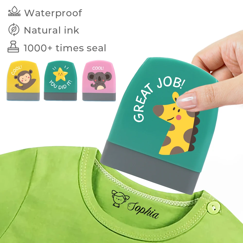 Name Stamp Self Ink Stamps For Clothing School Uniform Boys Labels Hat Mask Socks