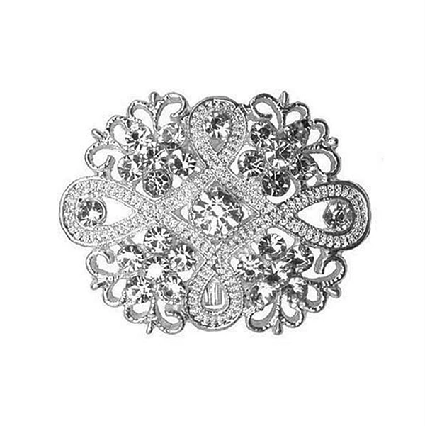 

Wholsale Silver Plated Rhinestone Crystal Diamante Small Cross and Flower Pin Brooch