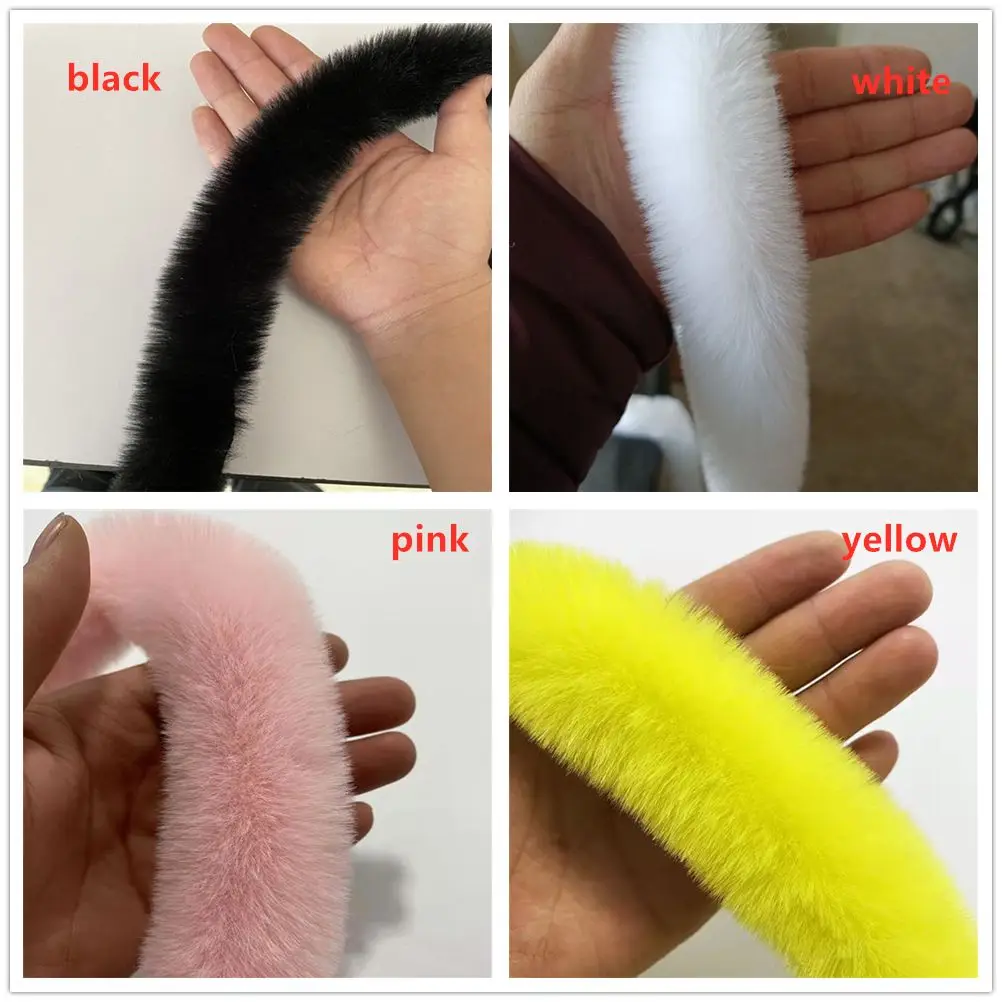 Fur Fabric 1M Faux Rabbit Fur Strips Tape Trimming DIY Craft Plush Fur Ribbon Sewing Apparel Costume Scarf Collar Accessories