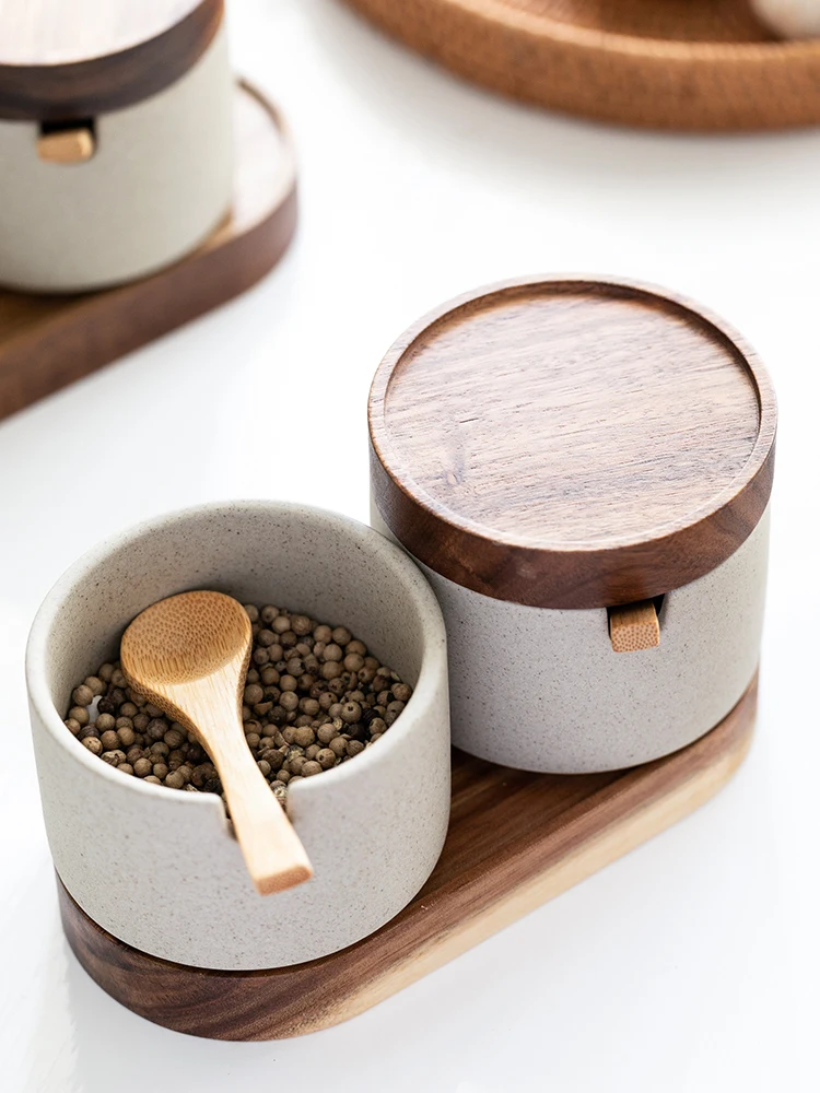Japanese Vintage Seasoning Jar Three-piece Kitchen Utensils