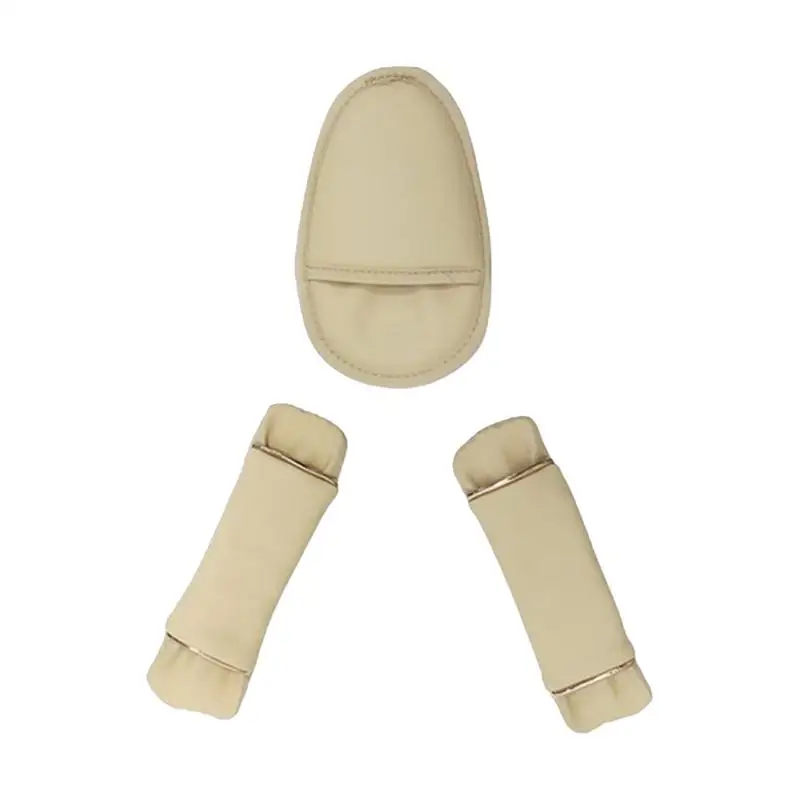 Kid Car Seat Strap Cover Set Shoulder Pads Safety Belt Leather Seat Belt Cover Cute Strap Pads With Crotch Pad Anti-Slip