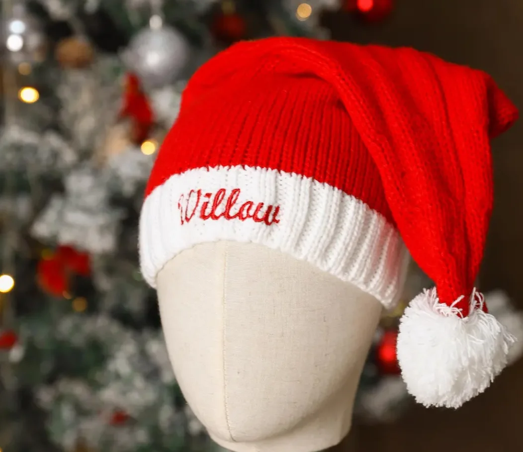 Baby & Adult Santa Hats Personalized Knitted Santa Hat Family Hats My First Christmas Hat Unique Christmas Gift knitted caps