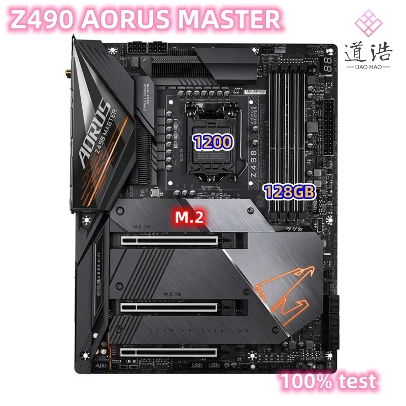 For Z490 AORUS MASTER Motherboard 128GB 3*M.2 HDMI LGA 1200 DDR4 ATX Z490 Mainboard 100% Tested Fully WorkMA 4 For Z490 AORUS MASTER Motherboard 128GB 3*M.2 HDMI LGA 1200 DDR4 ATX Z490 Mainboard 100% Tested Fully WorkMA - Image 2