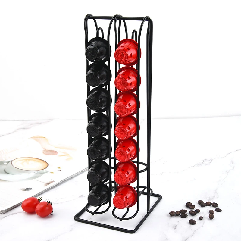 Porta capsule di caffè verticale Supporto per cialde di caffè Ufficio Cucina Scrivania Porta capsule con base stabile Strumenti per il caffè_voghion.com