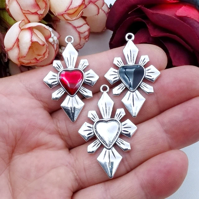 6pcs/lot Stainless Steel Charms Gothic Serration Heart Pendants Charm for Jewelry  Making Handicraft diy Bracelets Materials Bulk - AliExpress