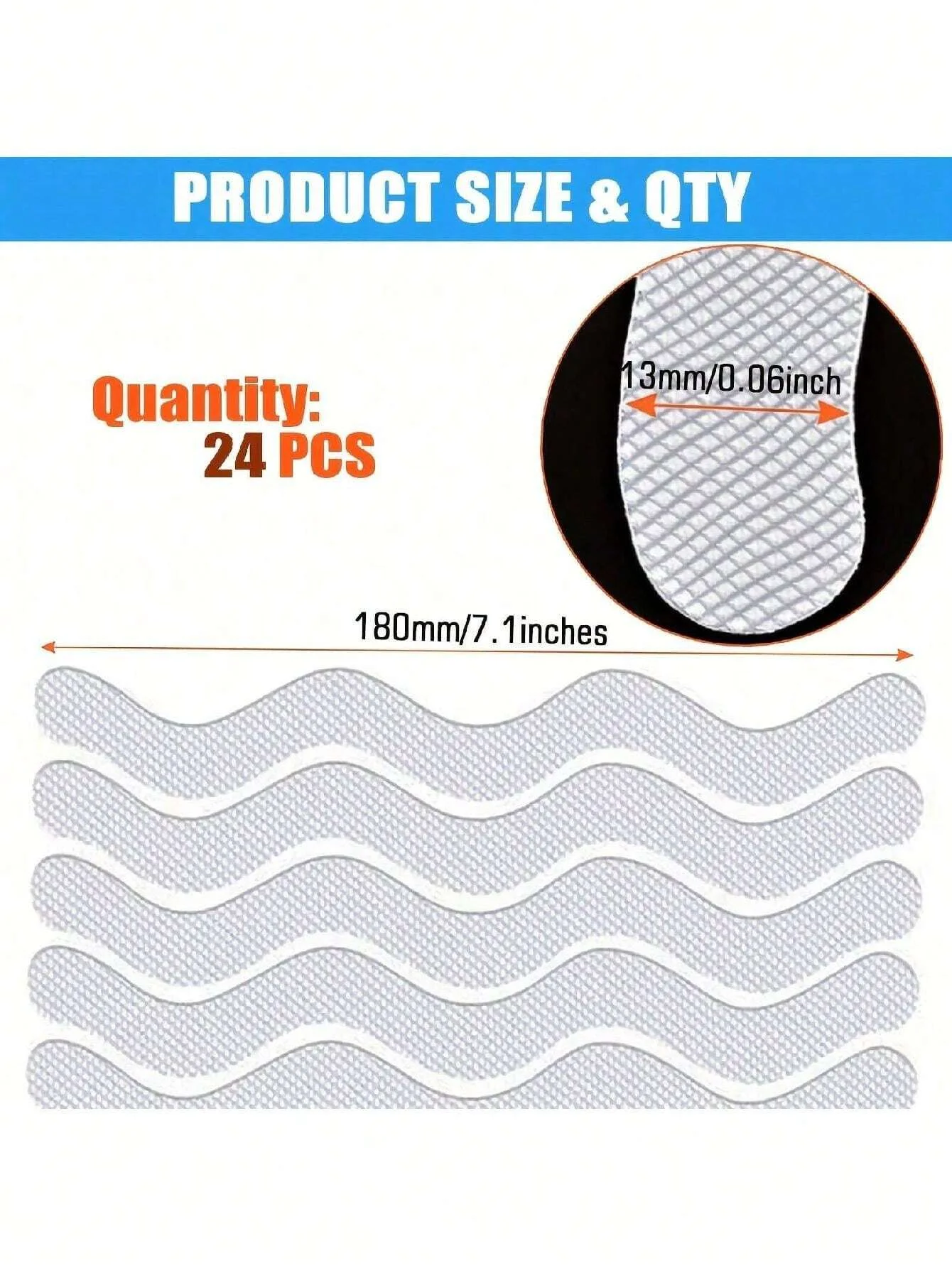 24pcs/Package Transparent Anti-Slip Stickers For Bathroom Floor Shower Bathtub Floor Safety Anti-Slip Strips anti slip stickers