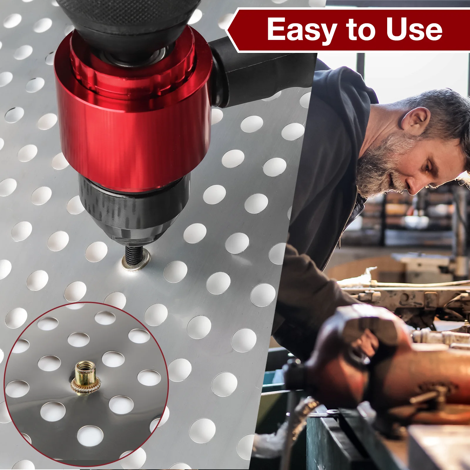 M3/M4/M5/M6/M8 Electric Rivet Nut Gun Adapter With Storage Box, High Quality Cordless Household Nut Riveting Tools, Rivet Gun rivet gun,rivet nut tool,rivet gun set