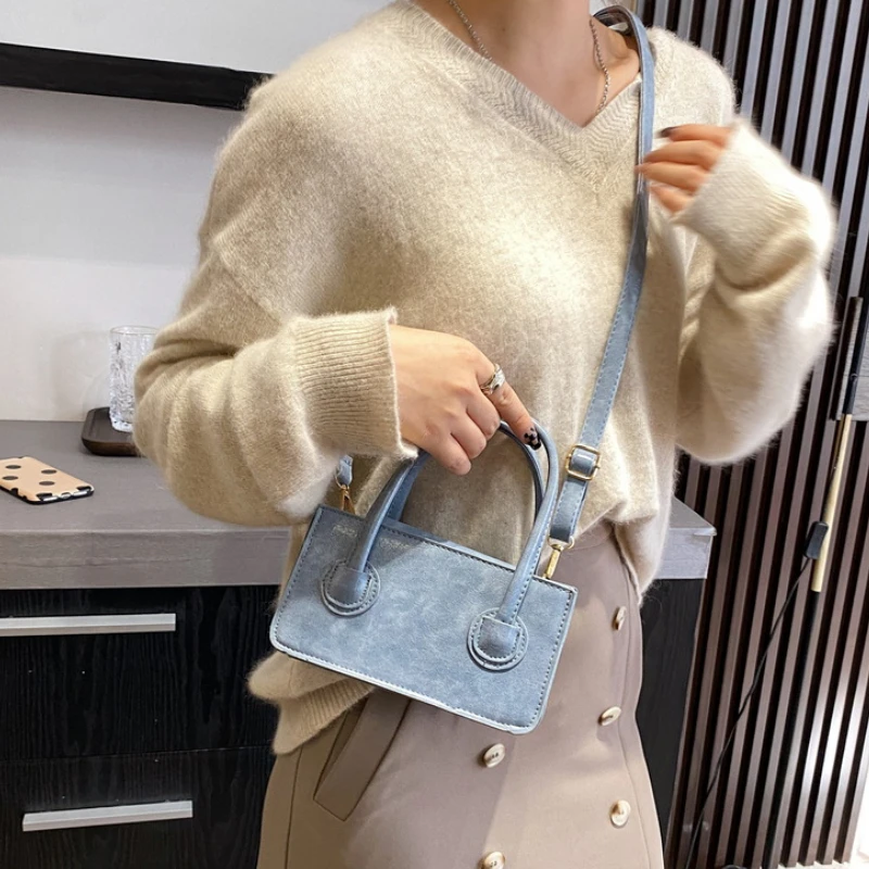 2022 Autumn Winter New Women Simple Mini Messenger Bags Solid Color Fashion Shoulder Bag Women Small Handbag