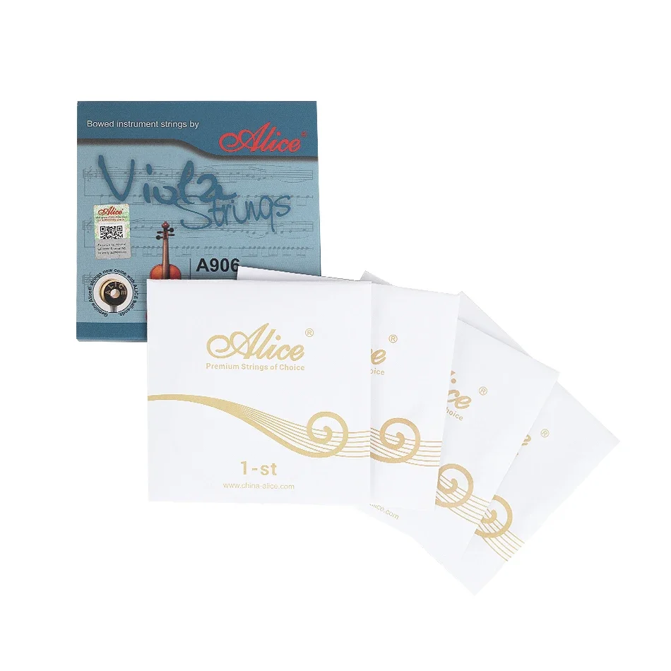 Viola Strings Alice A906 Viola Strings Braided Steel Core Ni-Fe Winding 1 Set/4 Strings Suitable for 16" Violas Practice and Performance