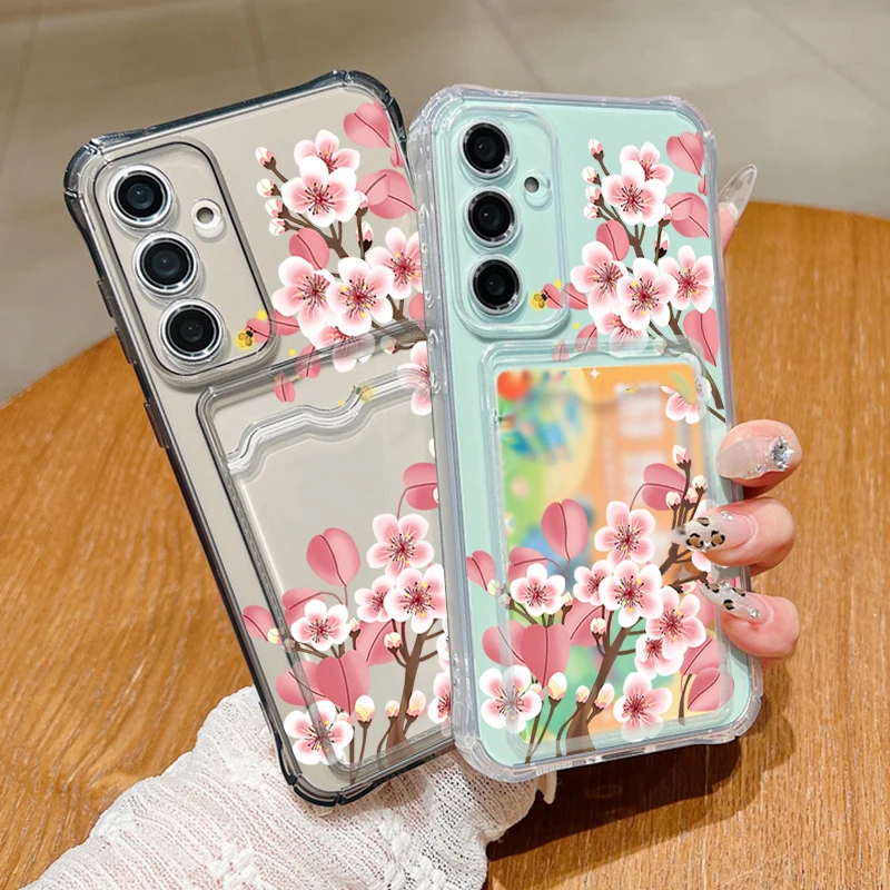 Floral Card Holder Phone Cover with Wallet Pocket