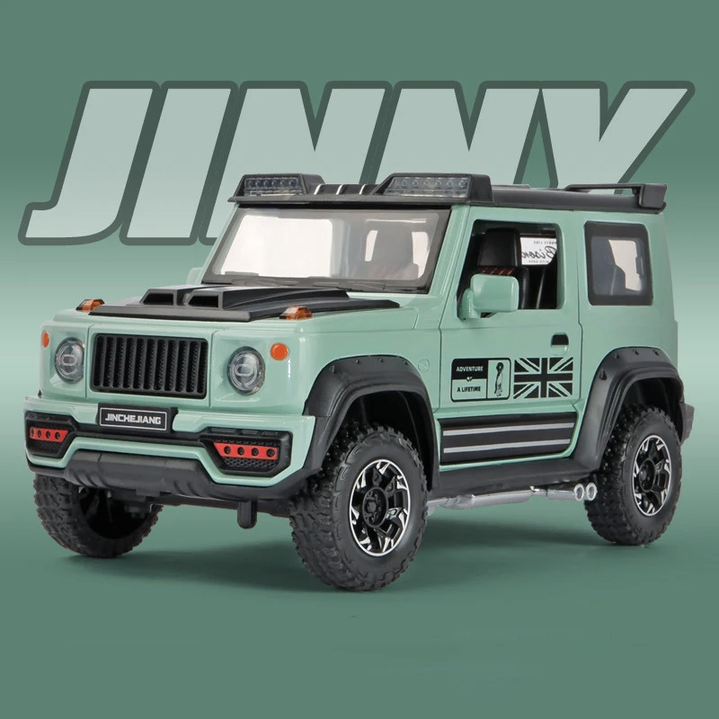 1:18 SUZUKI Jimny Off-Road Alloy Car Diecasts & Toy Vehicles Car Model Wheel Steering Sound and light Car Toys Gifts 5