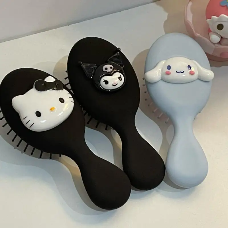 Hello Kitty Kawaii Kuromi Cinnamoroll Cartoon Air Cushion Comb Sanrioed Anime Doll Girl Heart Cute Portable Comb Gifts For Girls