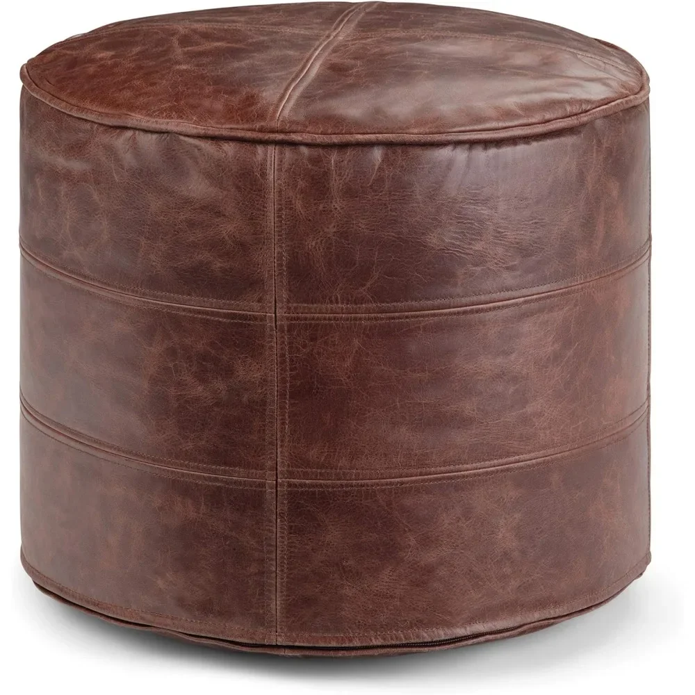 

Stool for Living Room Bedroom Hallway Ottoman Free Shipping Distressed Brown Leather Upholstery Modern Furniture Home