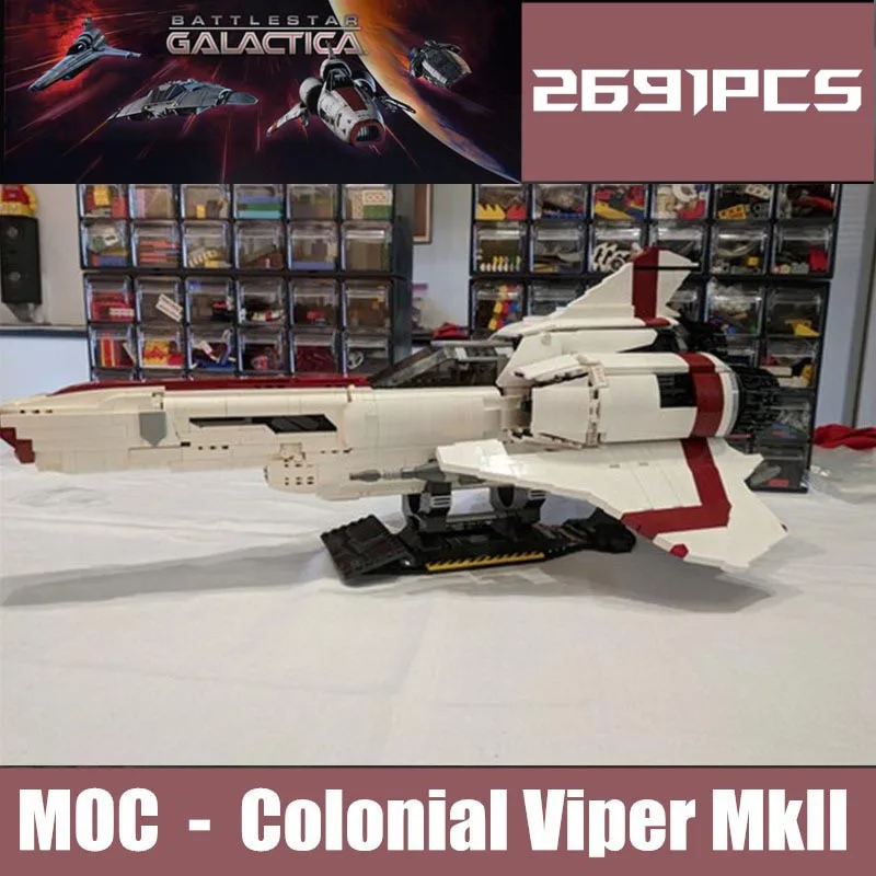 Новые Строительные блоки Buildmoc Battle галактика, строительные блоки в колониальном стиле Viper MKII, Детские кубики «сделай сам» для игрушек, подарки на день рождения, аниме для мальчиков