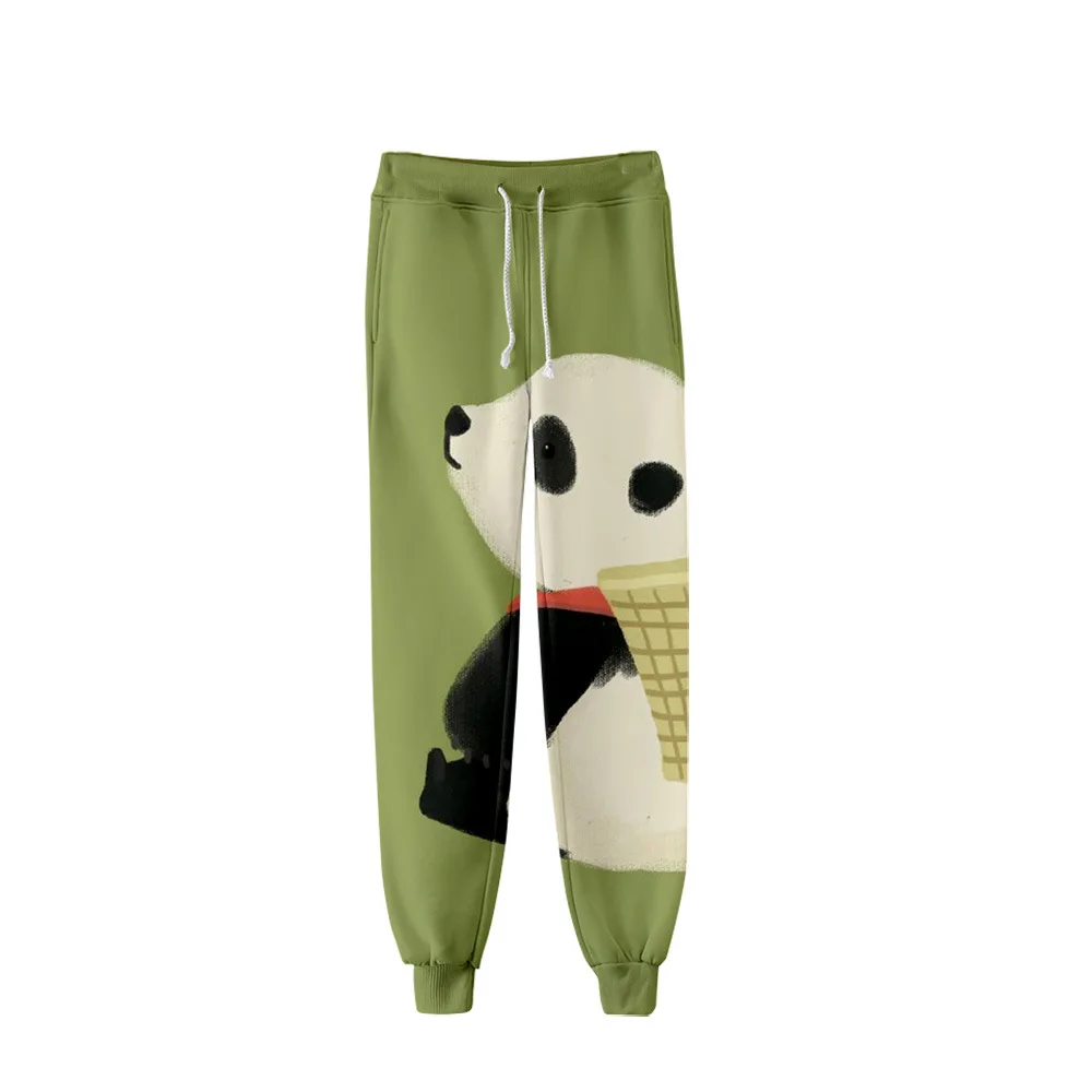 Boky chmel oblíbený pohodlné živočich panda cosplais potu kalhot elastická pás štíhlý joggers kalhot kalhoty sweatpant