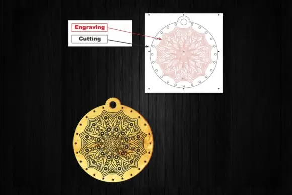 100 Mandala Pendants Laser Cut File Creative Design Vector Files Layouts CDR/DXF/AI/SVG Files for Laser/Plasma Cutting and Print butcher block woodworking bench