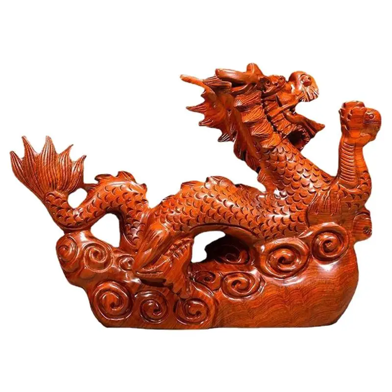 

Chinese Dragon Statue Zodiac Dragon Wooden Craft Dragon Sculpture Table Shelf Decor Home Office Decor Room Sculpture Home Decor
