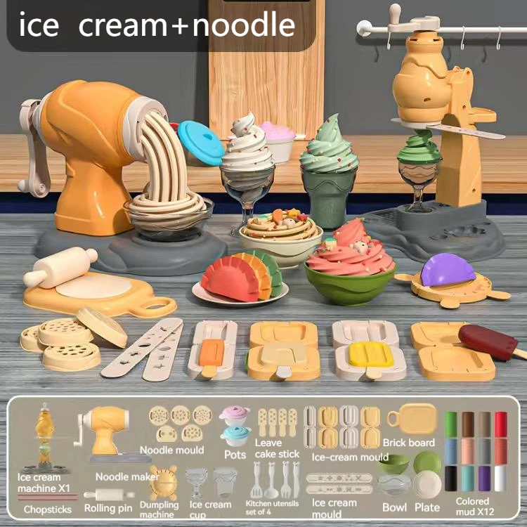 Pretend Play Dough Tools Sets para Crianças, Brinquedos da Casa, Macarrão,  Sorvete, Máquina De Bolo, Plasticina Criativa DIY, Moldes De Argila -  AliExpress