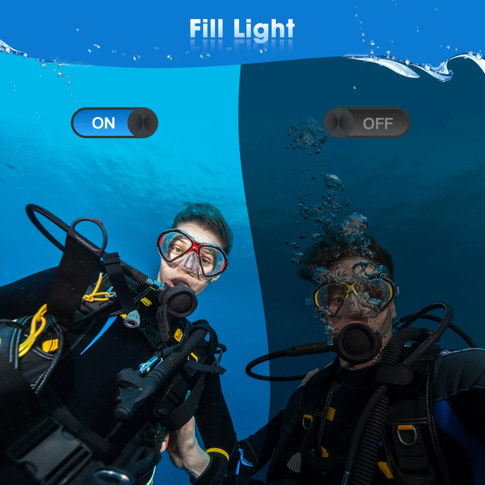 4K Underwater Camera 11FT Waterproof Camera with 64GB Card 48MP Autofocus Dual-Screen Selfie Underwater Camera for Snorkeling 5