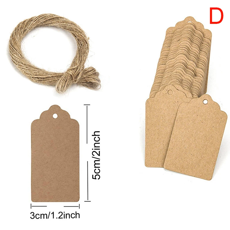 100pcs 5*3cm Packaging Label Brown Kraft /black/white Paper Tags DIY scallop Label Wedding Gift Decorating Tag kraft paper tags,packaging labels