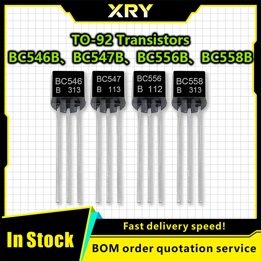 XRY 100PCS BC546B TO-92 Transistors BC547B BC556B BC558B TO92 BC546 ...