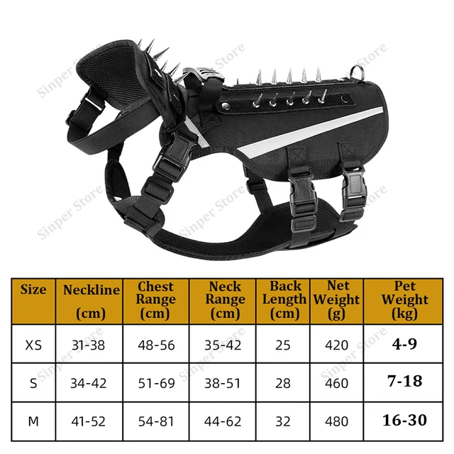 Tactical Dog Harness for Large Dogs, Heavy Duty Dog Harness with Handle  Adjustable Reflective Military for Walking Training 6