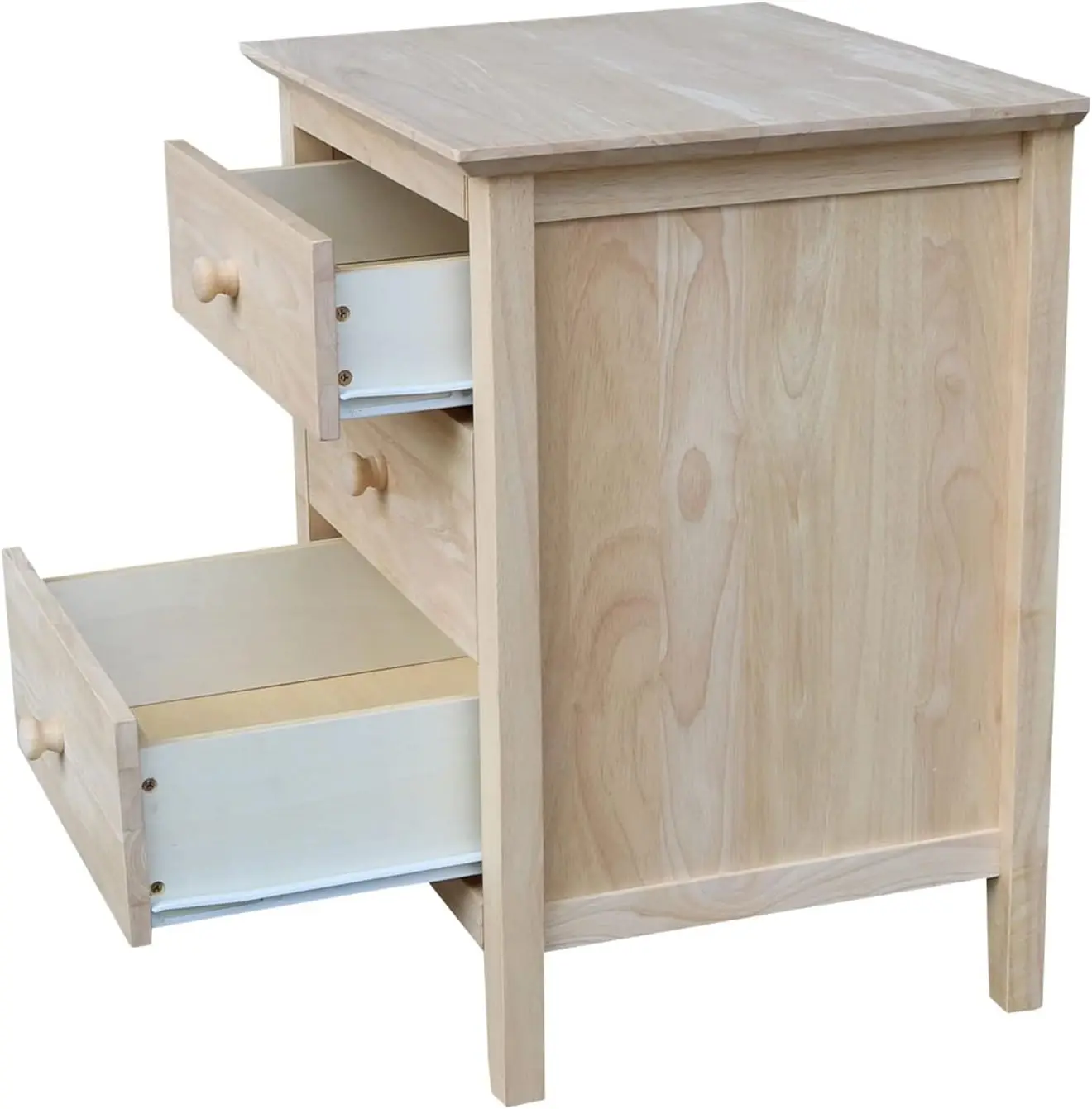 Bedroom Nightstand with 3 Drawers, 19.5" W x 16.5" D x 25"  Construction, Durable and Eco-