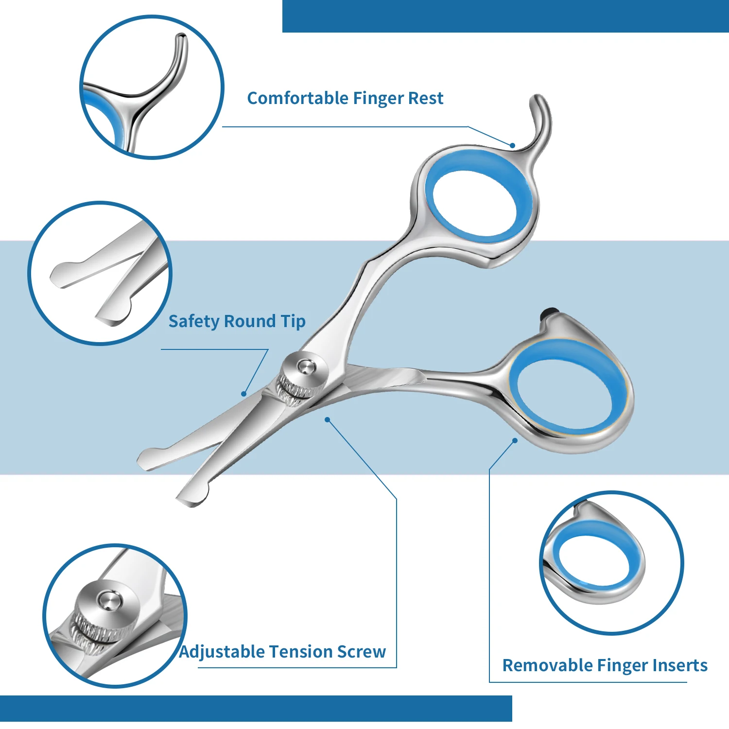 Dog grooming scissors Pet hair scissors animal cutting feet ear eye hair trimming grooming stainless steel dog scissors pets shears