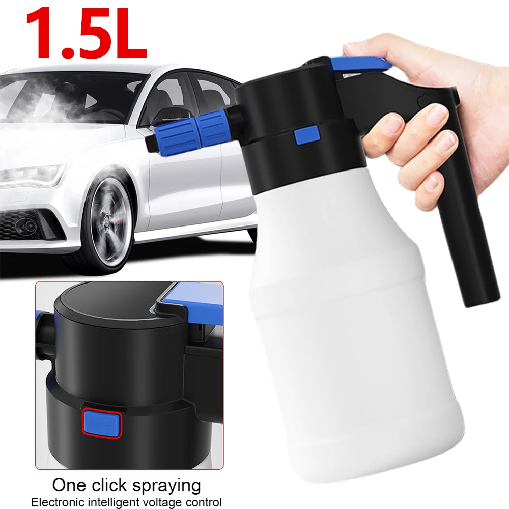 전기 거품 분무기, 세차 폼, 30 분 랜스 급수 캔, USB 충전식 산성 알칼리 부식 방지 폼 클리너, 1.5L