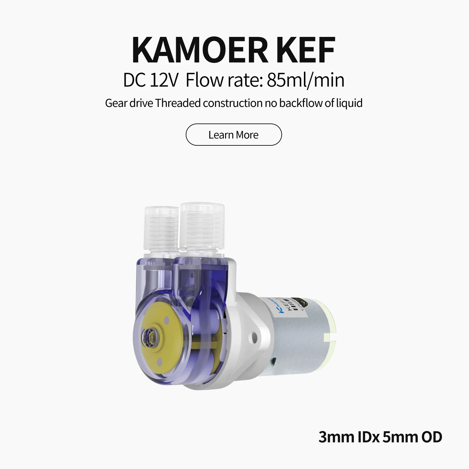 Kamoer マイクロ蠕動ポンプ 12V DC KEF 低流量液体投与ポンプ DIY 分析ラボ用 3 ミリメートル ID × 5 ミリメートル外径  85 ミリリットル/分 - AliExpress 13 5 パック KEF ミニ蠕動ポンプ 12V ブラシモーターギアポンプシリコン (3 ミリメートル * 5 ミリメートル) 低流量 8