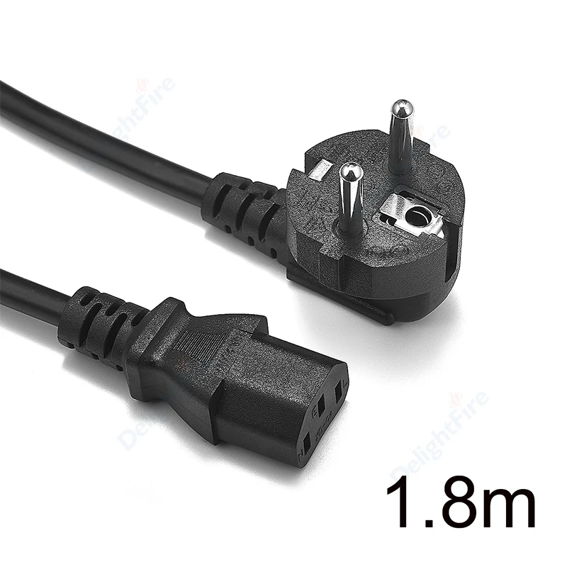 Universal EU Plug Power Cable with IEC C5 C13 Adapter Extension Cord