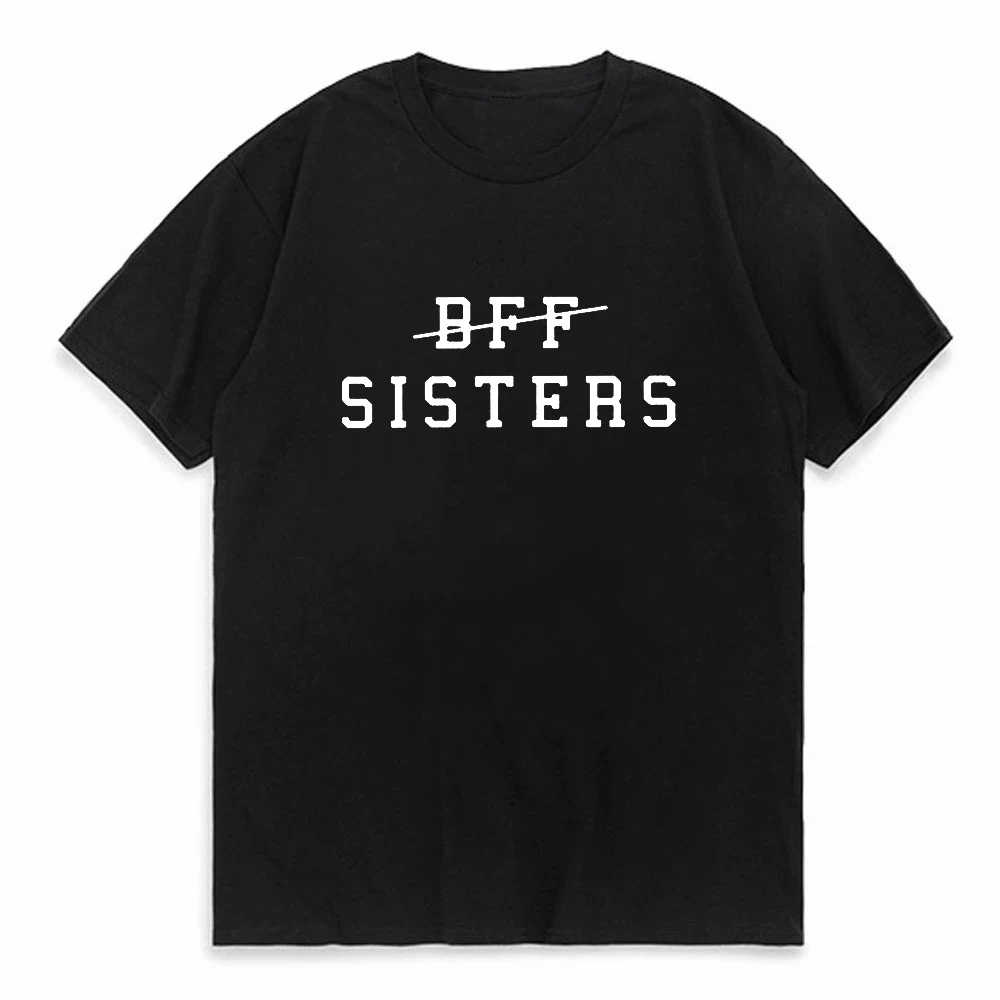 

BFF SISTERS Letters Printing Tee Casual Solid Color Best Friends Matching T-Shirt Girls Fashion Tumblr Best Sister Tee