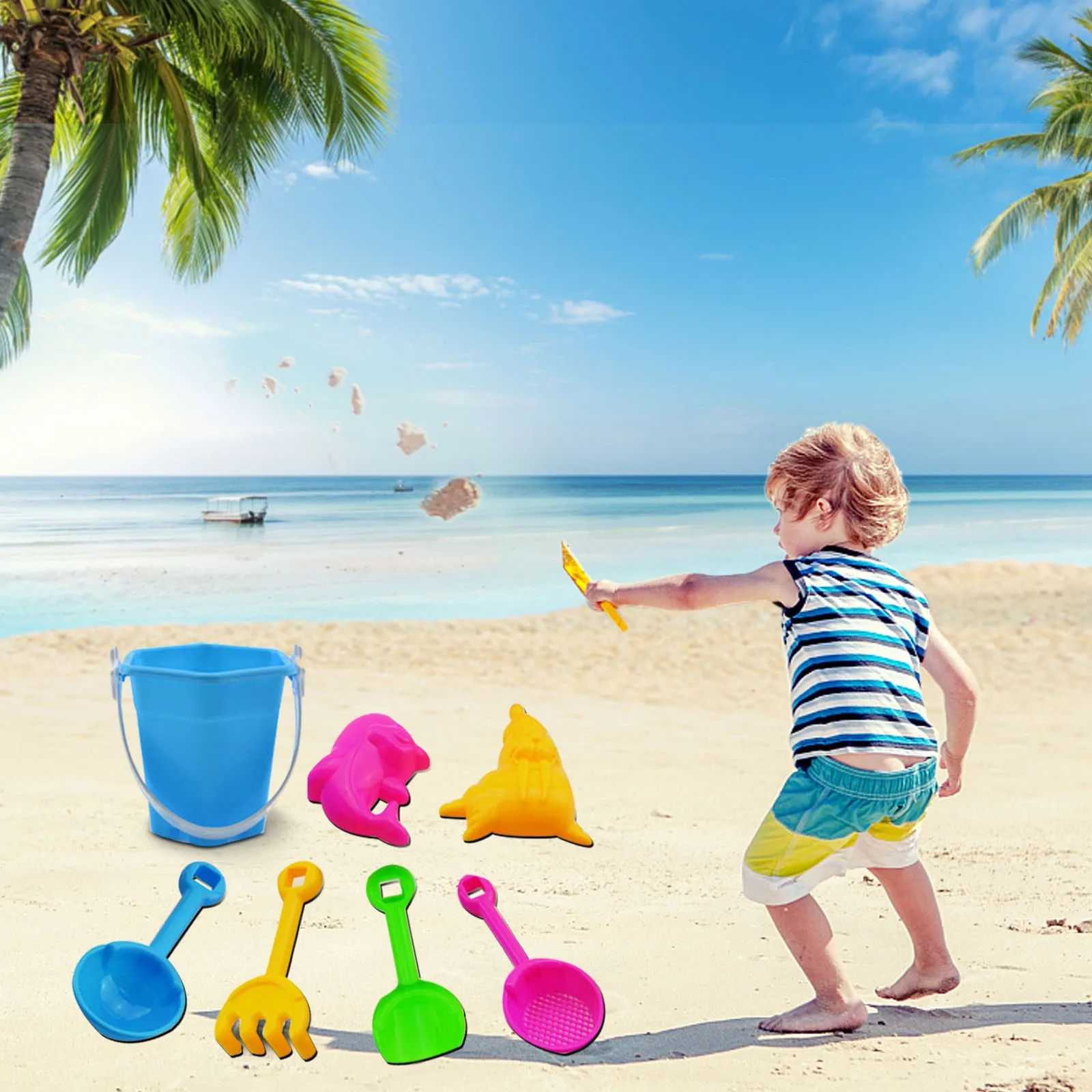 

Outdoor Beach Toy Sand Set Sand Play Sandpit Toy Summer Game For Boys Girls Bucket Shovel Sand Play Sandpit Toys Sets 7pcs hot