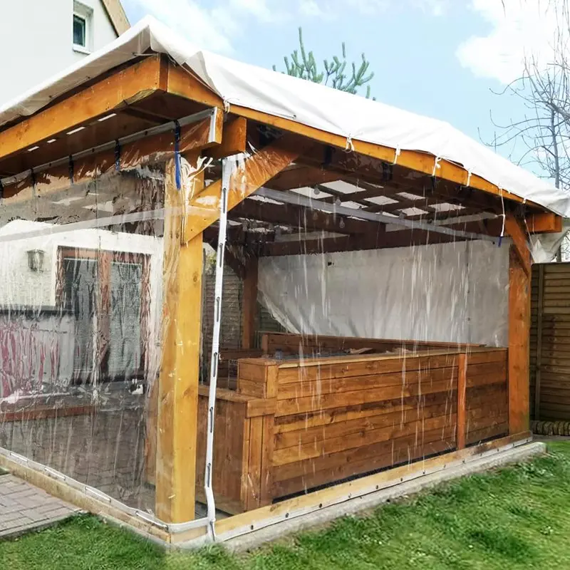 0,5 mm transparente PVC-Plane, verdicktes, regensicheres Tuch, klare, wasserdichte Bildschirmpflanzen, Schuppen, Regenschutz, robuste Leinwand-Markise – Detail 15