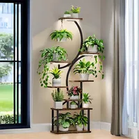 Grow Lights, 59 in 8 Tiered Tall Plant Shelf, S-shaped Metal, Plant Shelves 1