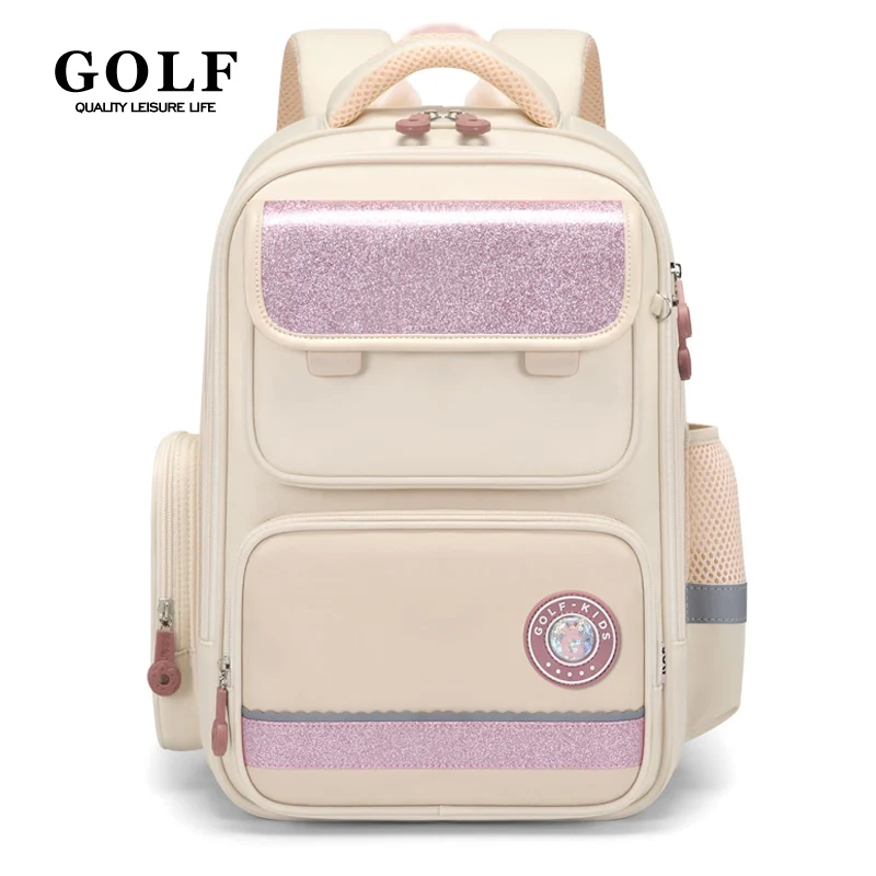 GOLF Primary School Students Reduce Burden backpack 1-6 Grade Large Capacity Children's Backpack Female Backpack Male 2