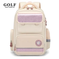 GOLF Primary School Students Reduce Burden backpack 1-6 Grade Large Capacity Children's Backpack Female Backpack Male 2