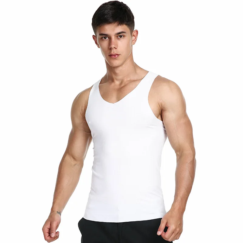 

Summer New Tank Top for Men Bodybuilding Sports Bottom for Men Modal Traceless V-neck Tank Top