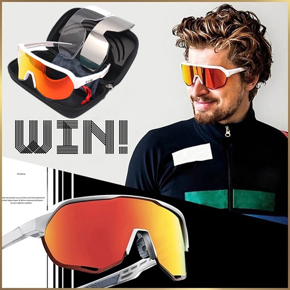 

Cycling Glasses suit Mountain Bicycle Sunglasses Men Women UV Protection Bike Road Eyewear 2023 Outdoor Sports Lenses with Case