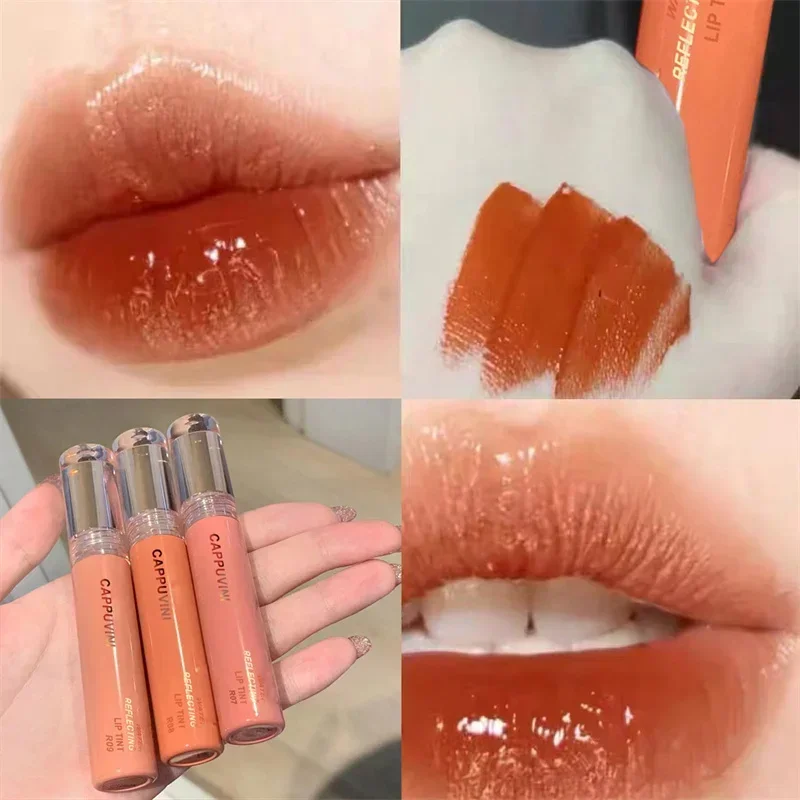 2024 New 6 Color Mirror Dyeing Lip Gloss Moisturizer Liquid Lipstick Waterproof Long Lasting Red Lip Tint Korean Makeup Cosmetic 3