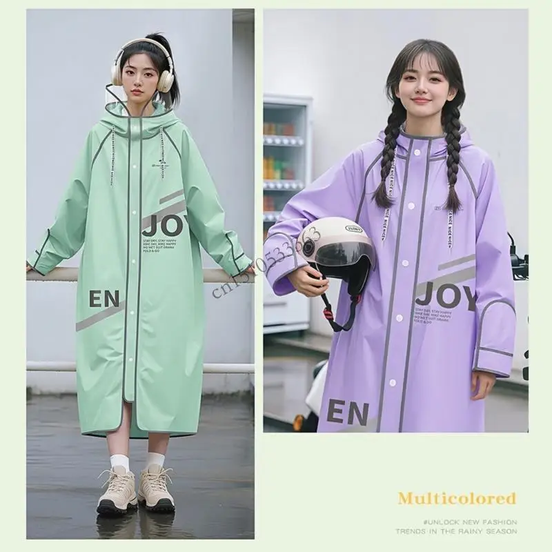 야간 라이딩 및 확장 적용 범위 090E를 위한 반사 스트립이 있는 두꺼운 오토바이 비옷 방수 PVC EVA 소재