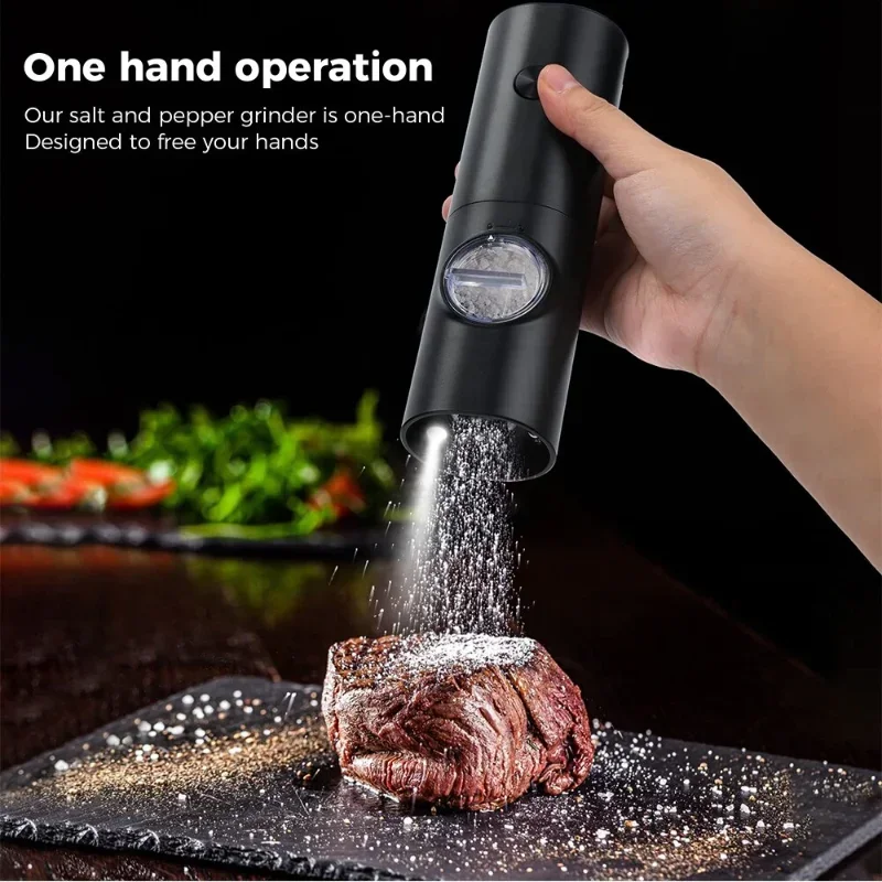 Electric Salt and Pepper Grinder Rechargeable Adjustable Coarseness Spice Mill Battery Powered Kitchen Automatic Gadget salt and pepper grinder