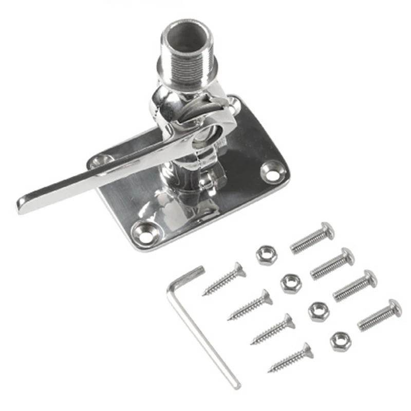 

Marine VHF Antenna Mount, 316 Stainless Steel Antenna Adjustable Base Bracket Holder For Boats Parts