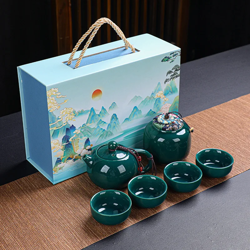 Ceramic Kung Fu Tea Set Gift Box Packaging