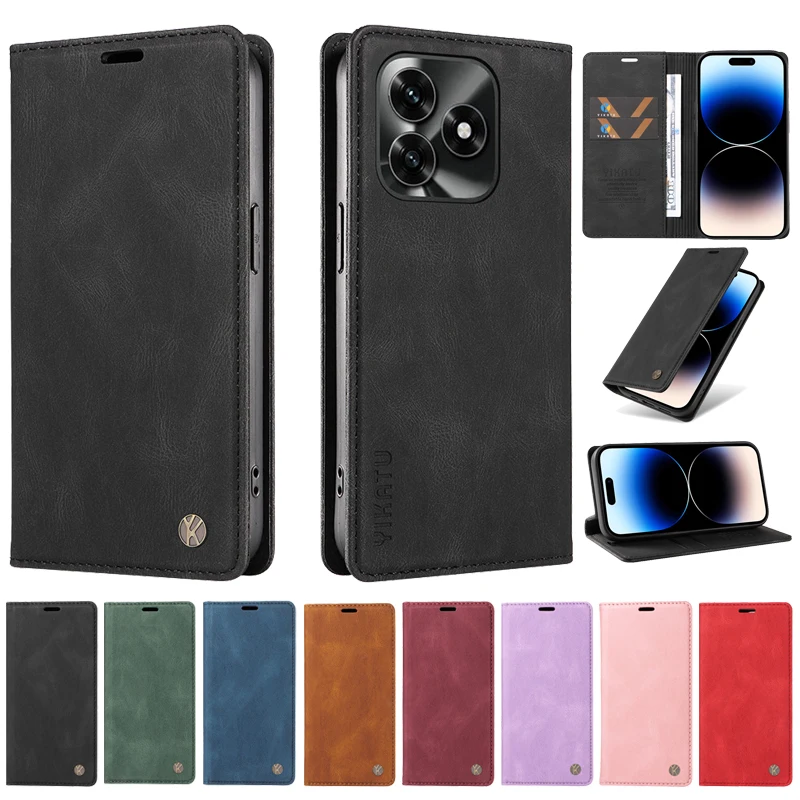 Luxury Leather Wallet Protective Case with Magnetic Flip Cover