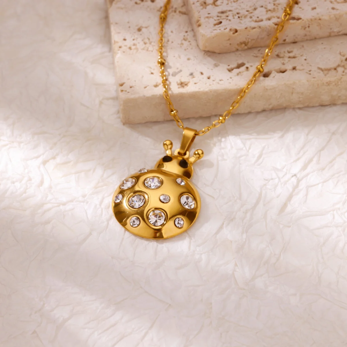 Zircon Ladybug Women Necklace Jewelry